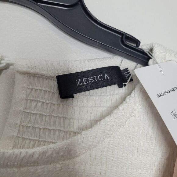 Zesica tiered skirt smocked top flutter sleeve key hole maxi dress size xxl NWT - Picture 8 of 9